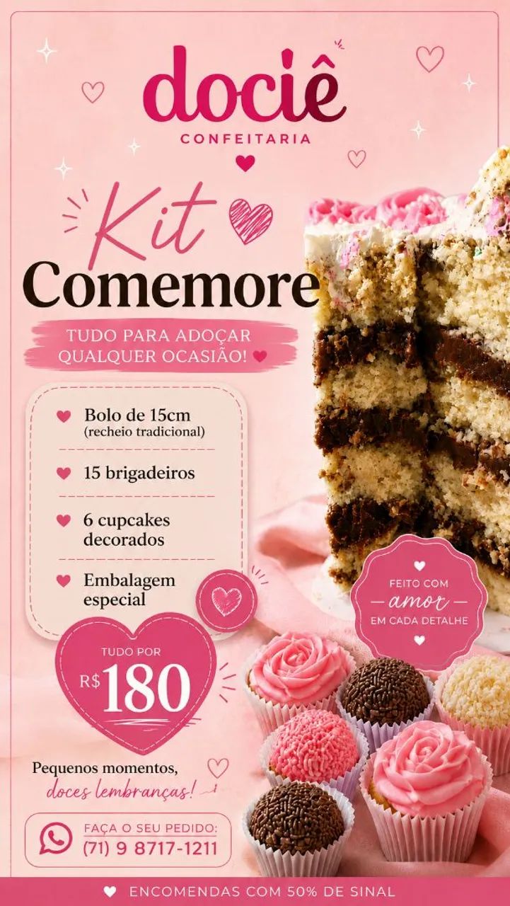 Kit Comemore - Bolo + Docinhos - Sob encomenda 