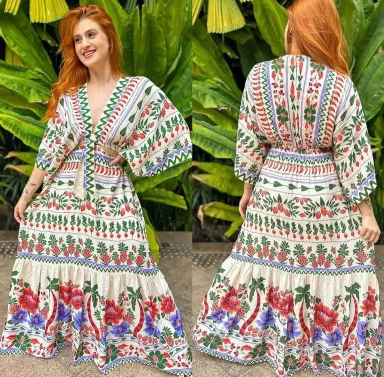 Vestido Longo Dedo De Moça Farm - G - Foto 3