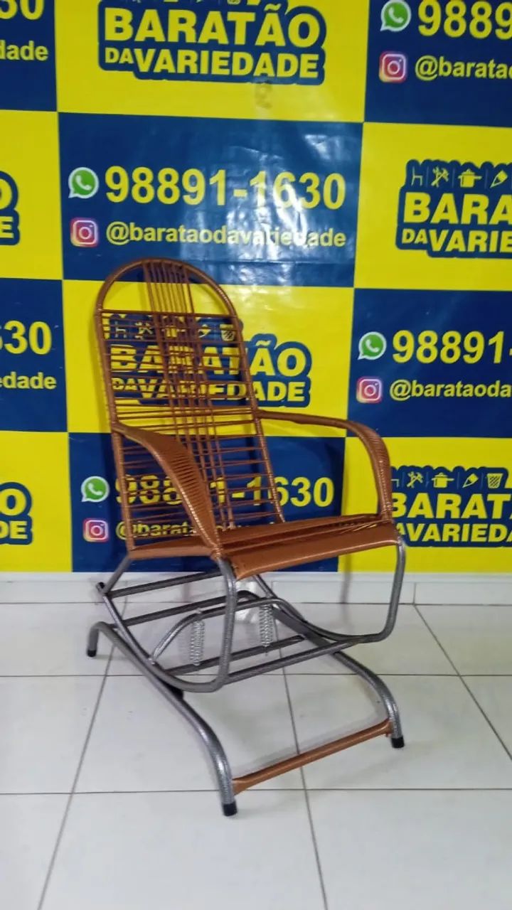 CADEIRA DE MOLAS EM FITILHO PLASTICO - Foto 3