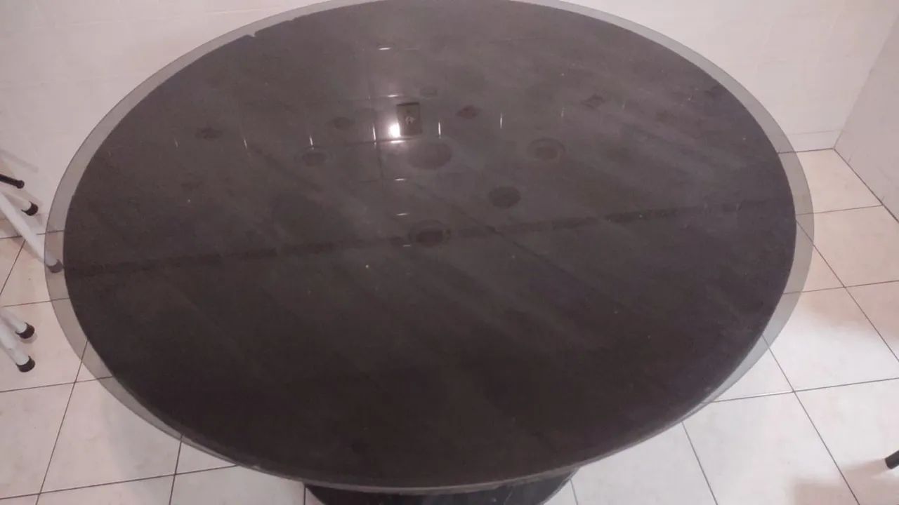 Mesa de carretel rústica com vidro  - Foto 3