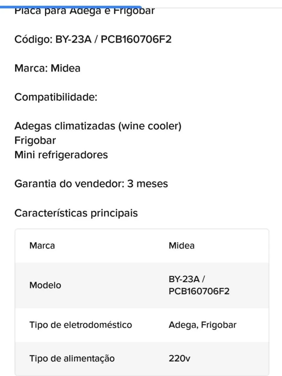 PLACA FRIGOBAR OU ADEGA MIDEA  ( USADA FUNCIONANDO 100% ) - Foto 3