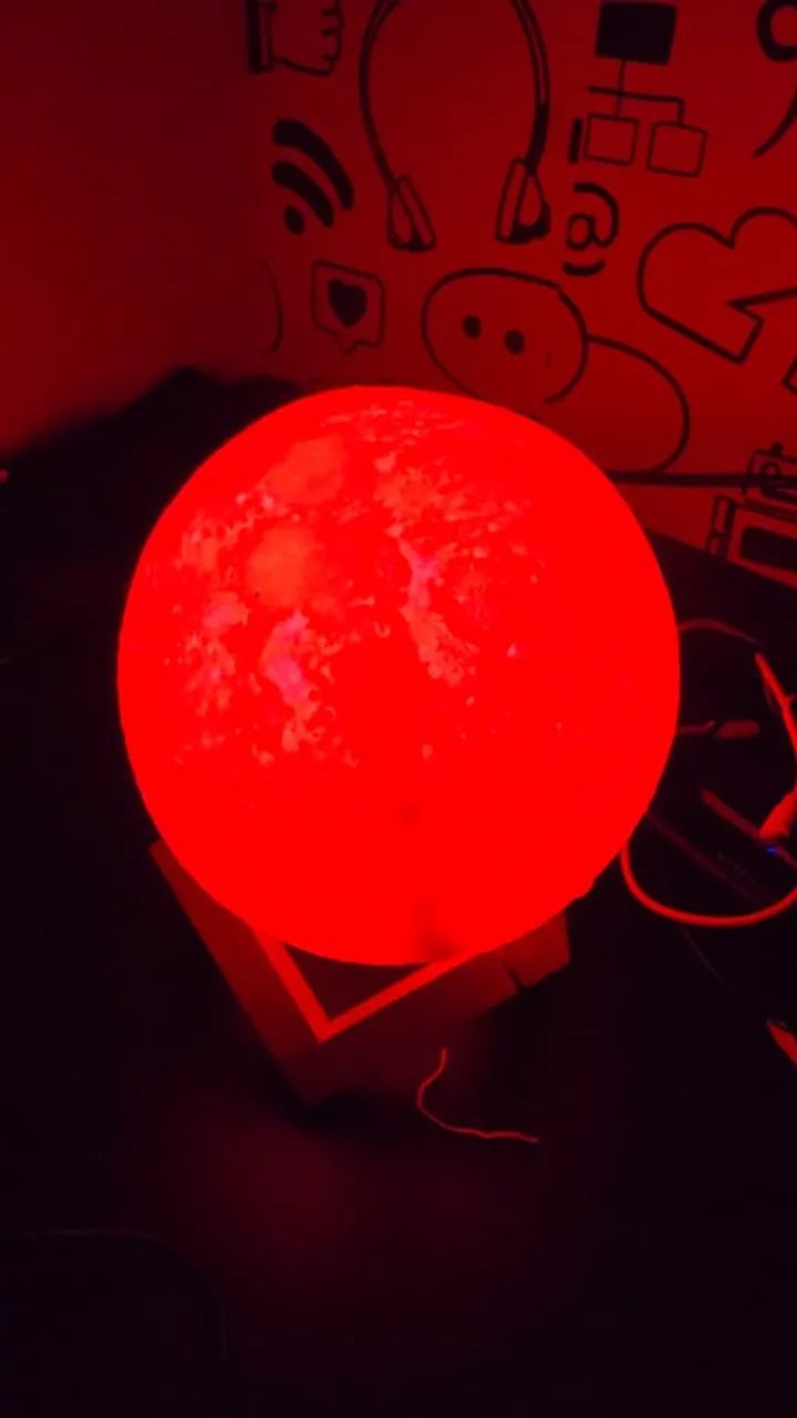 Luminaria 3d Touch Lua Cheia Abajur Led Decoracao Usb Rgb - Foto 4