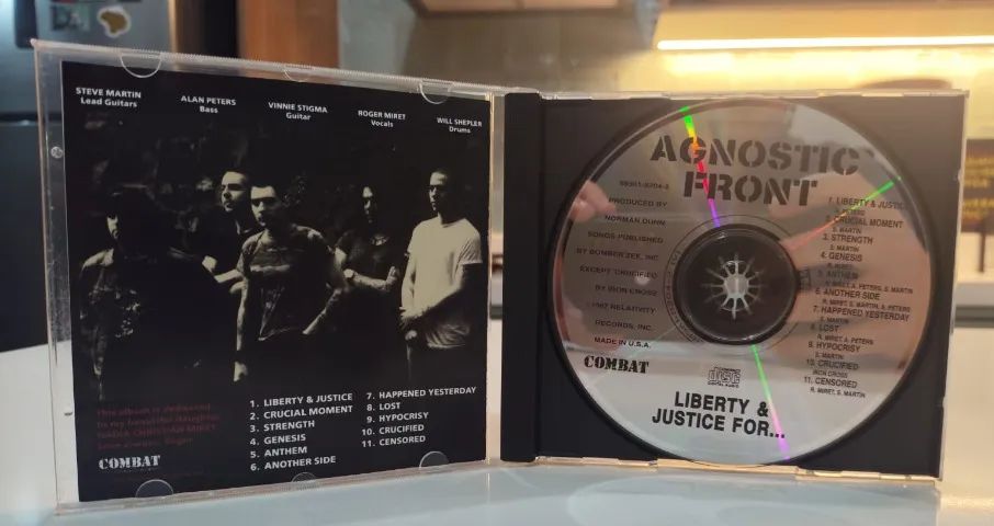 CD  Agnostic Front: Liberty & Justice for... (Importado, prensagem de 1989) - Foto 2