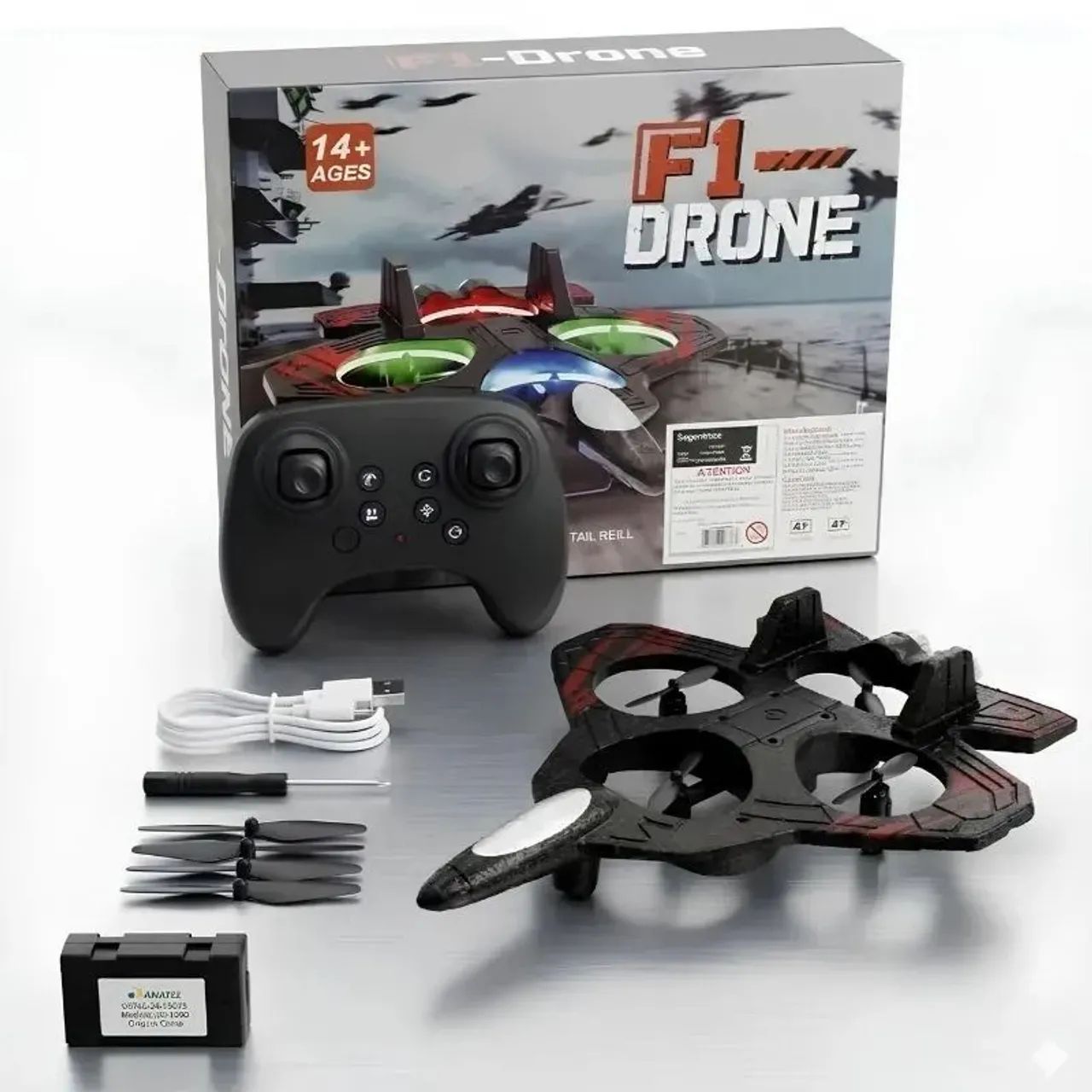 Drone avião a jato Controle remoto com luz  - Foto 2