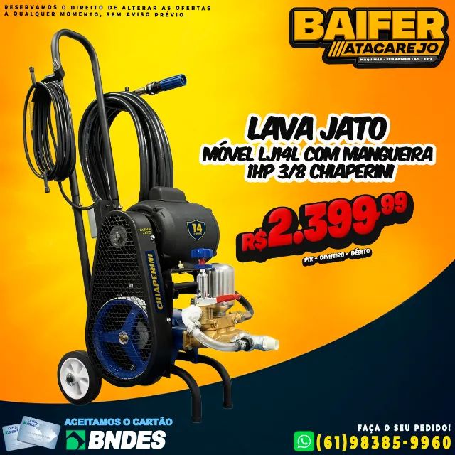 Lava Jato Móvel LJ14L Com Mangueira 1HP 3/8 Chiaperini
