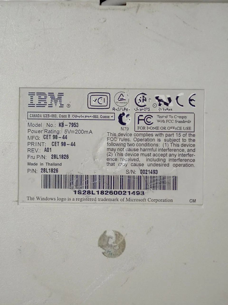 Teclado IBM PS2 branco de membrana  - Foto 4
