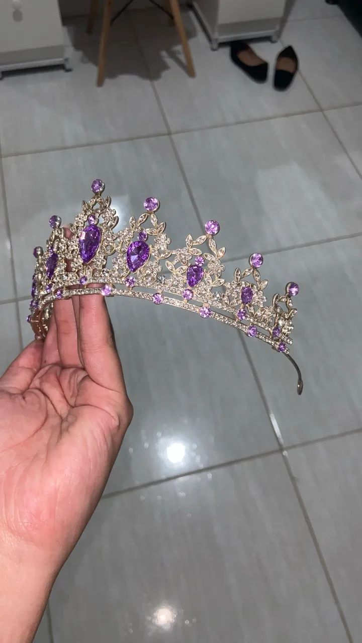 Coroa lilás tiara princesa - Foto 3