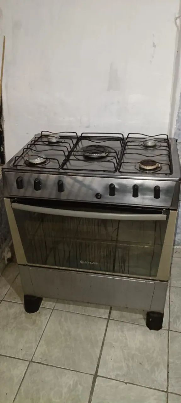 Fogão 4 bocas, prata 