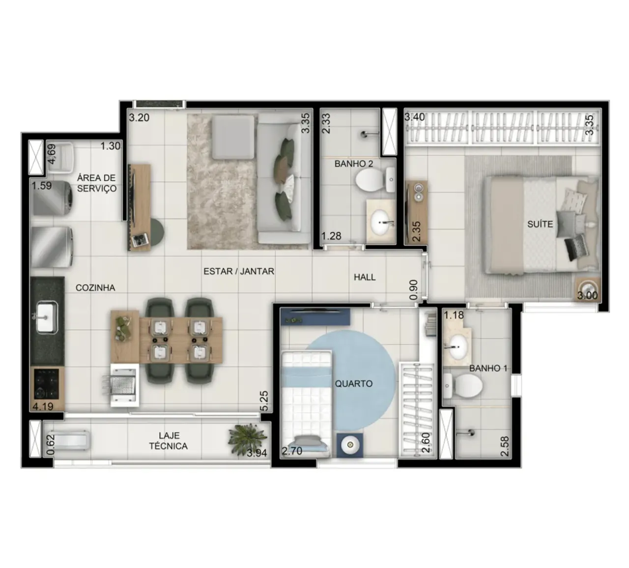 PLANTA 58m²