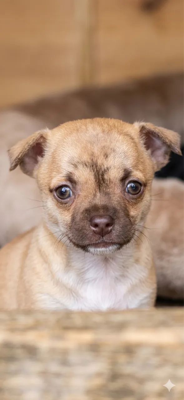 Chihuahua fêmea tigrada linhagem chocolate com pedigree cbkc 