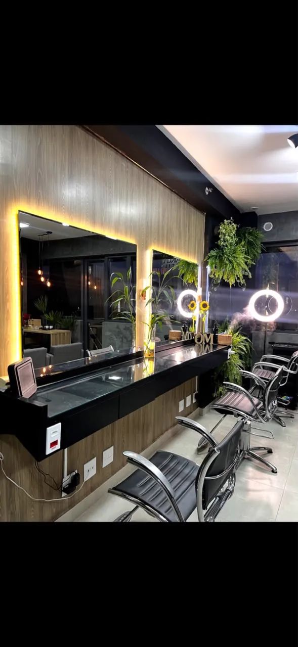 Móveis para Salão Profissional | 3 Cadeiras Ferrante + Lavatório + Carrinho