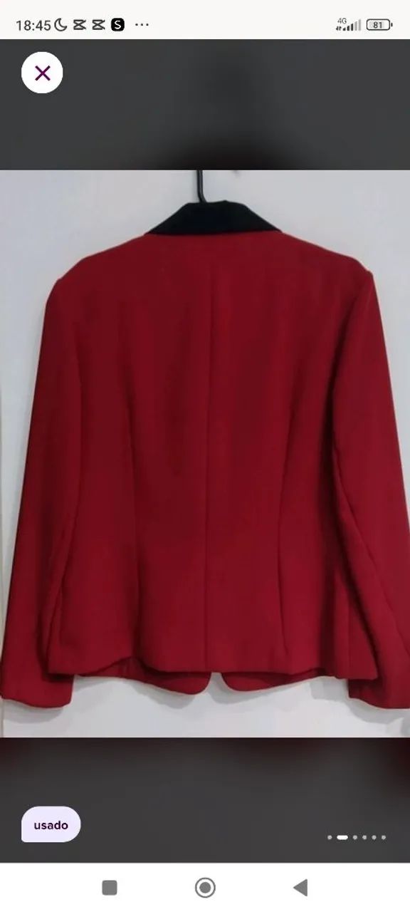Blazer feminino vermelho  - Foto 2