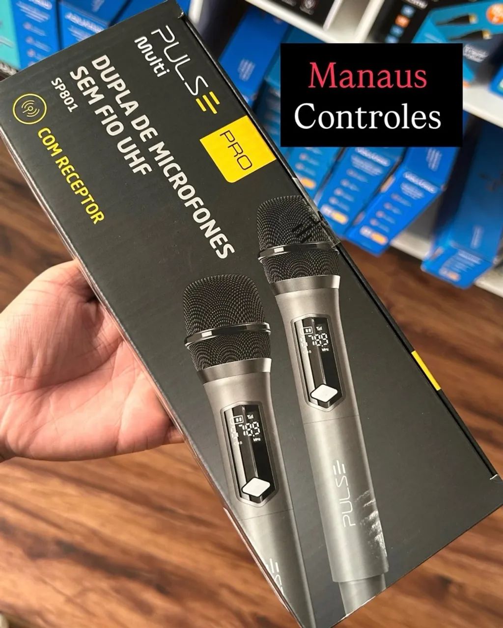 Microfone Duplo Sem Fio para Karaokê