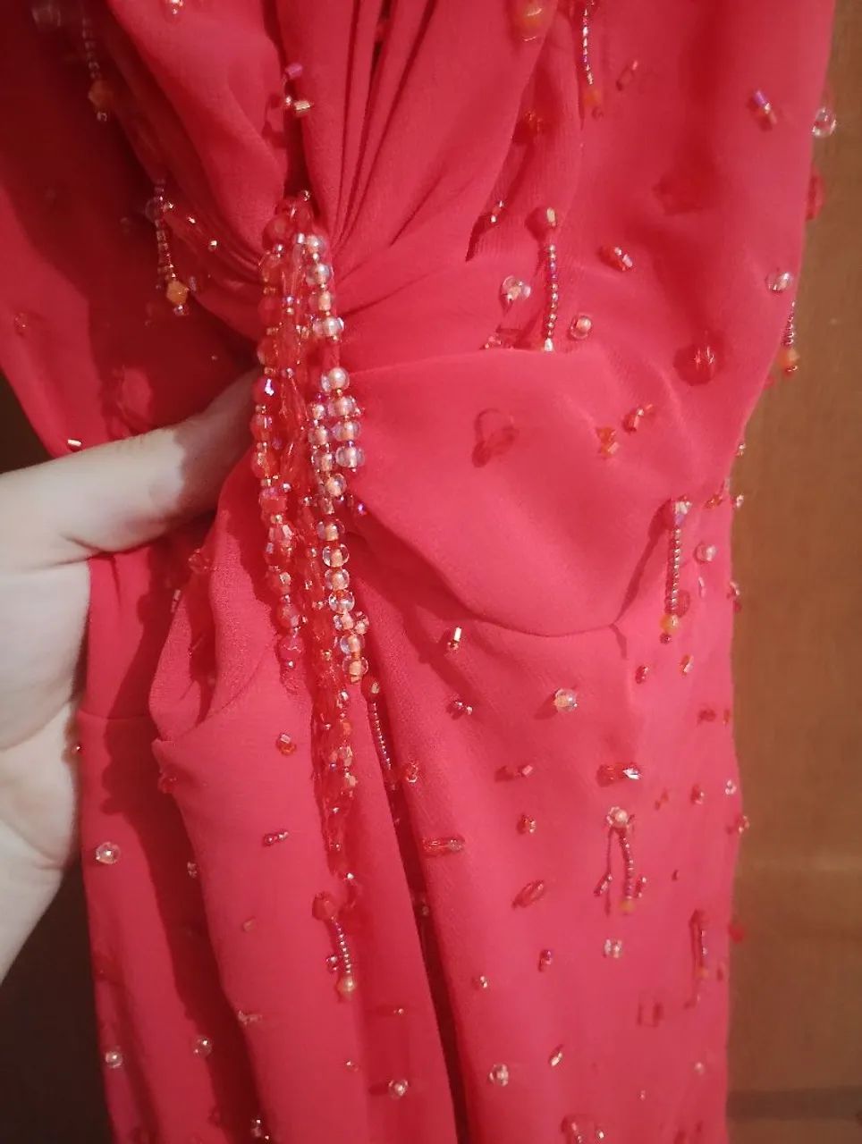 Vestido vintage bordado decote V - Foto 4