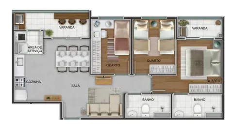 PLANTA 64m²