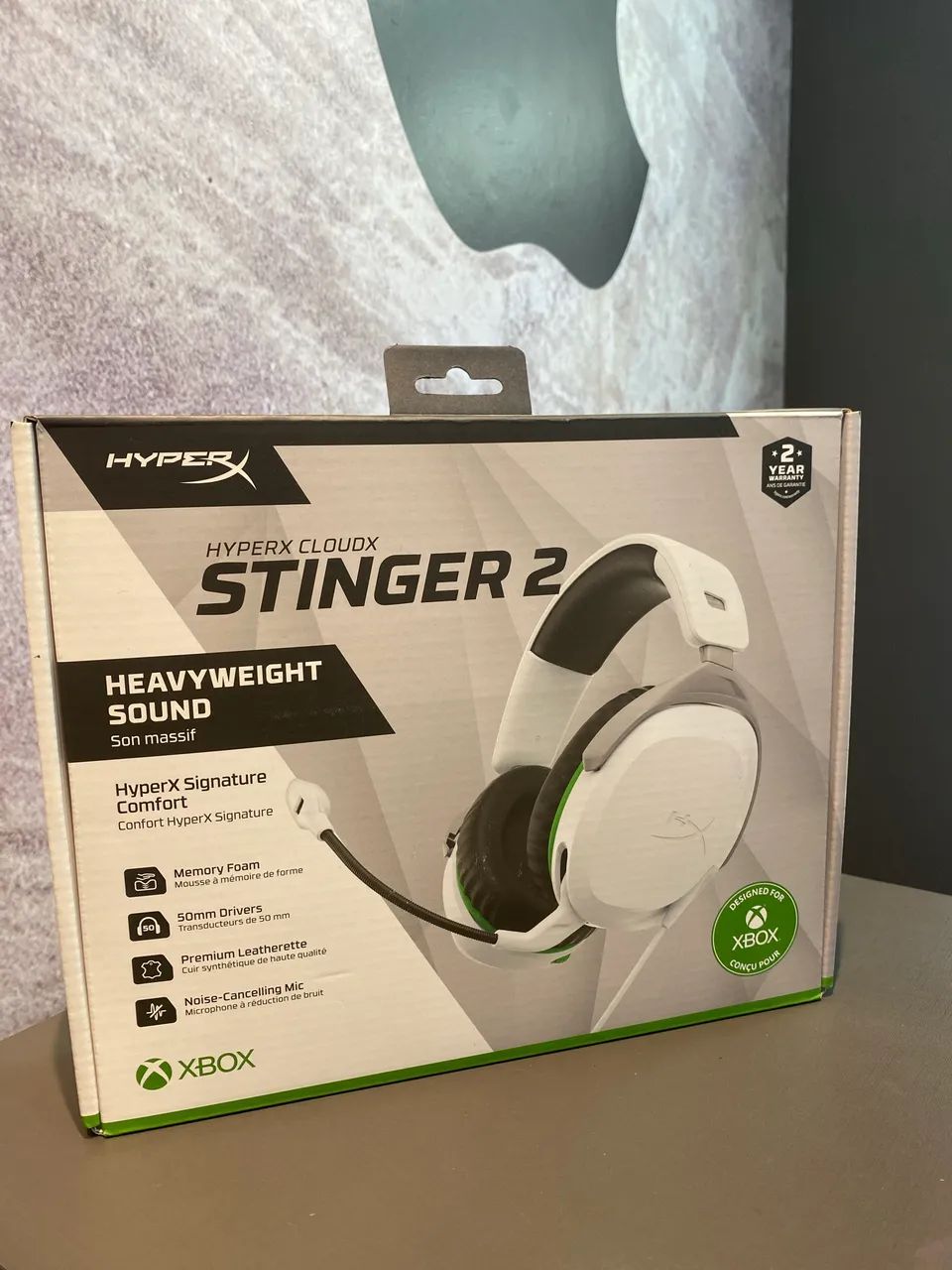headset HyperX CloudX Stinger 2 na cor branca