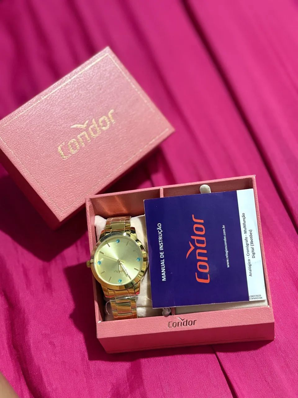 Relogio feminino dourado Condor - Foto 4