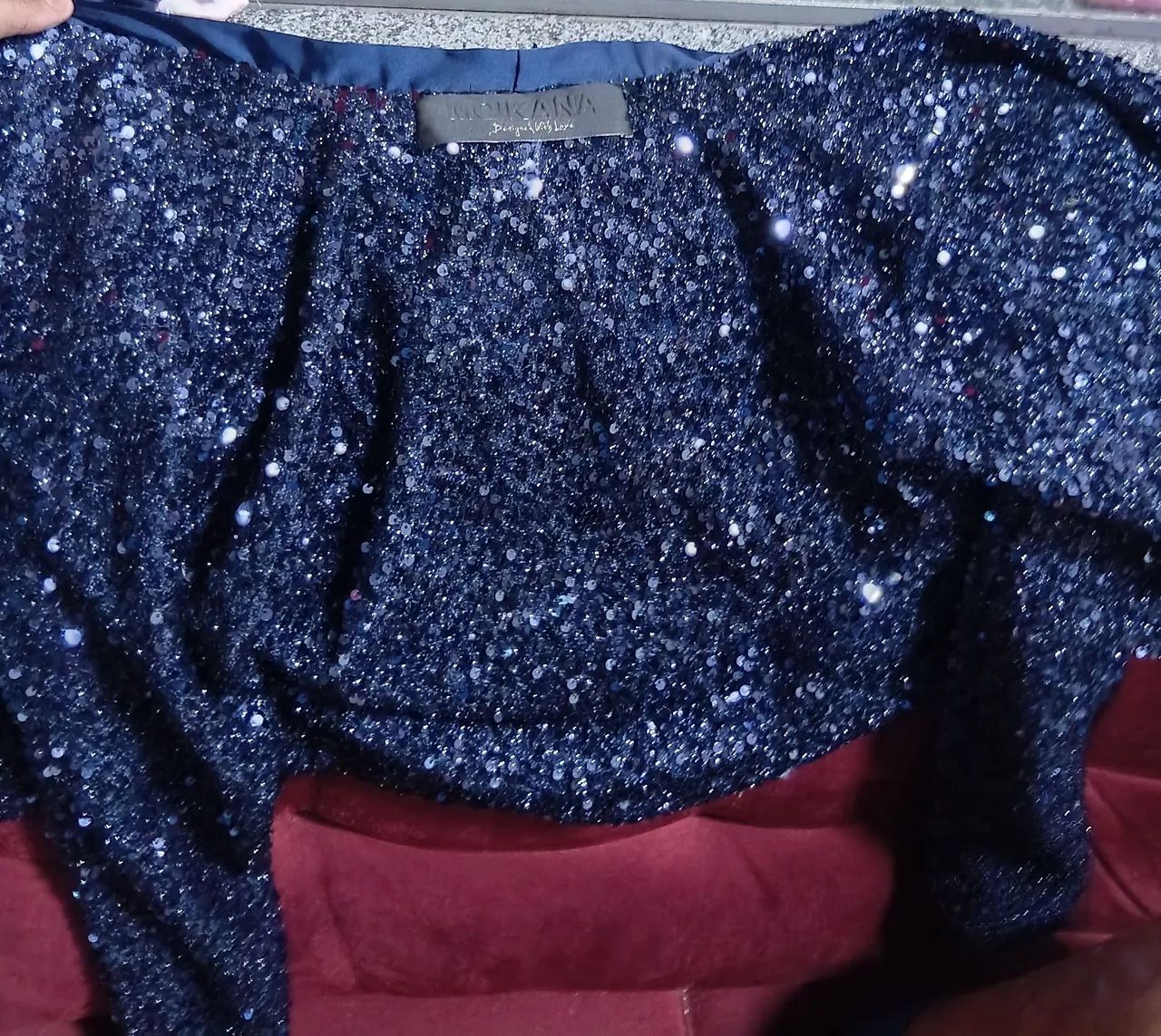  BLAZER MOIKANA AZUL-MARINHO COM PAETÊS 