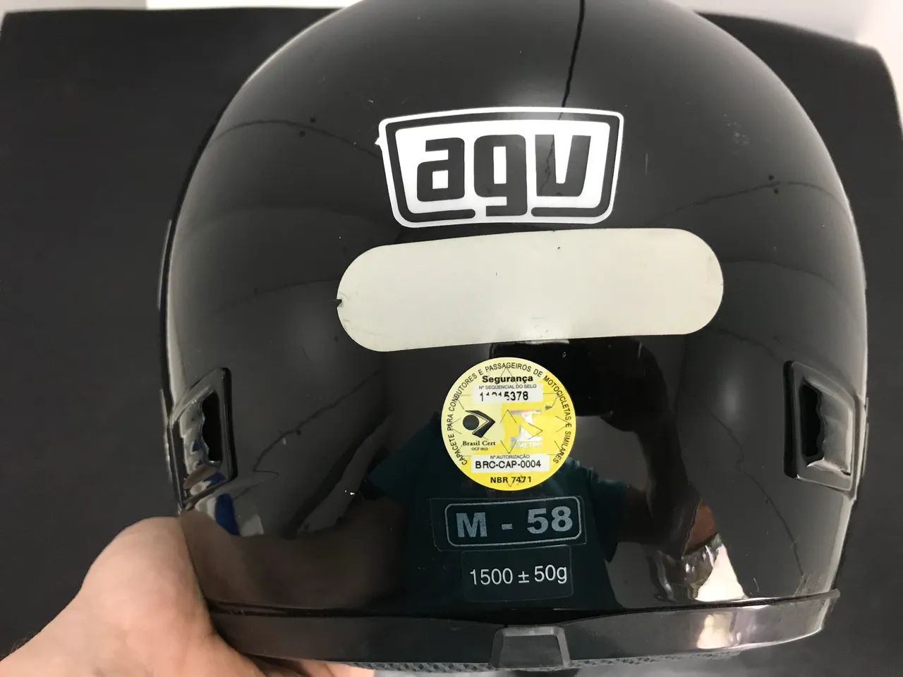 Capacete KBC preto número 58 - Foto 4
