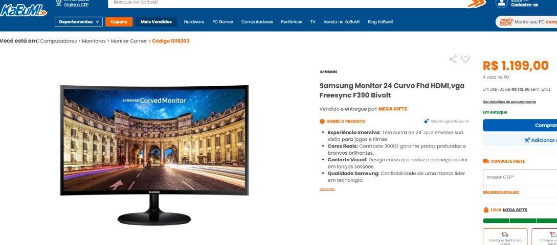Monitor Samsung 24 polegadas - Seminovo - usado - Foto 2