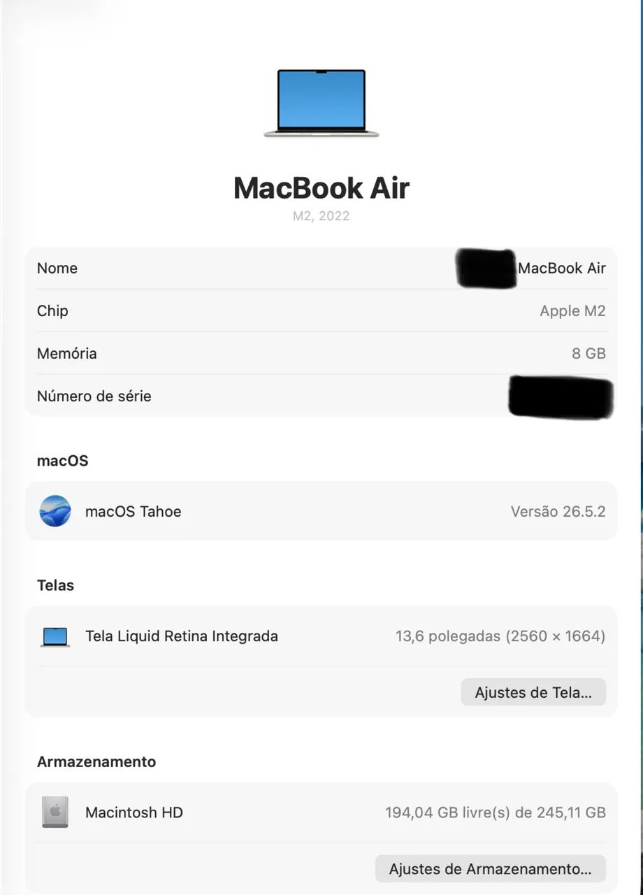 MacBook Air M2   - 8GB - 256GB - Impecável com acessórios e caixa !  - Foto 5