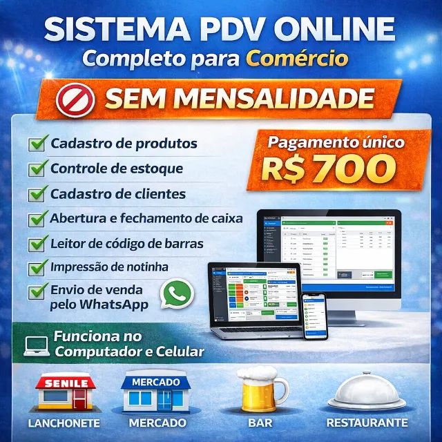 Sistema PDV Online Completo para Comércio - Sem Mensalidade - Foto 2