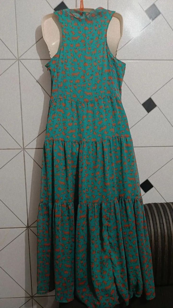 Vestido longo com botões laterais - Foto 2
