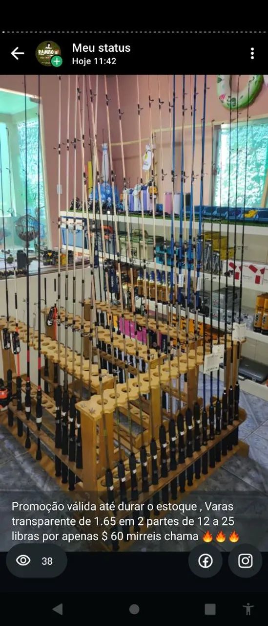 Promoção de varas de pesca de vários modelos e tamanhos 