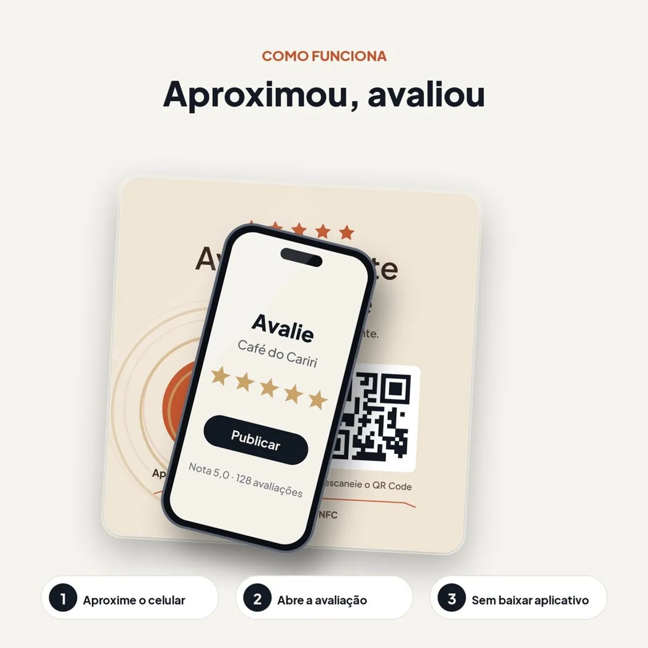 Placa NFC e QR Code Avaliação Google, Instagram e WhatsApp - Foto 2