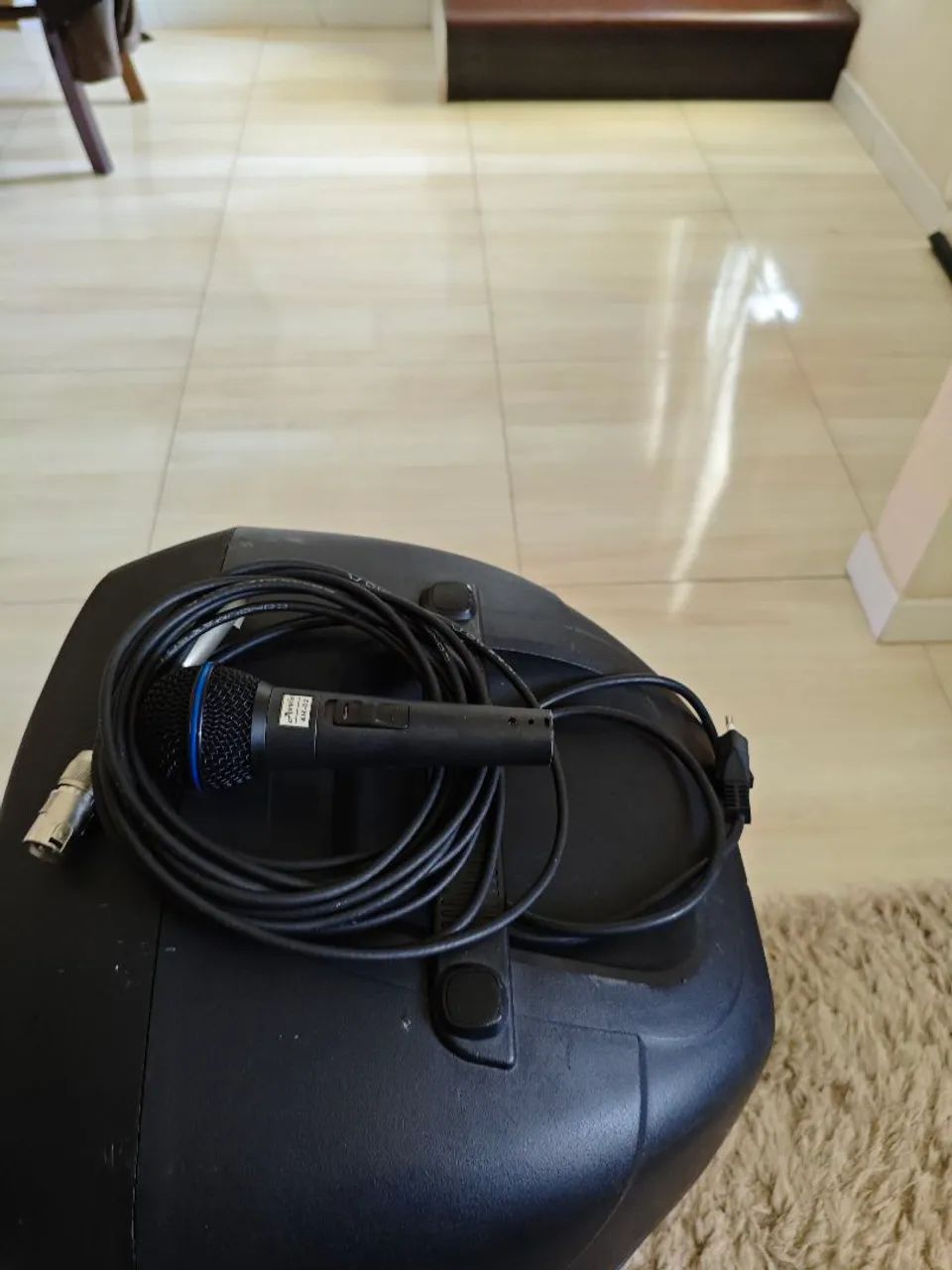 Caixa de som lexsen 15 polegadas+ microfone+ cabos - Foto 4