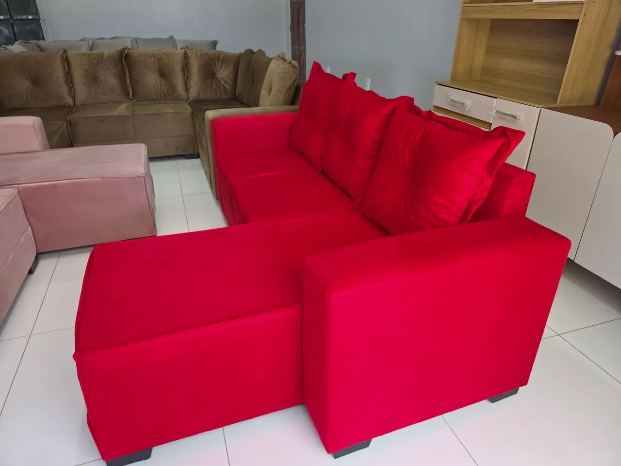 Sofá 2L C/chaise novo - Foto 3