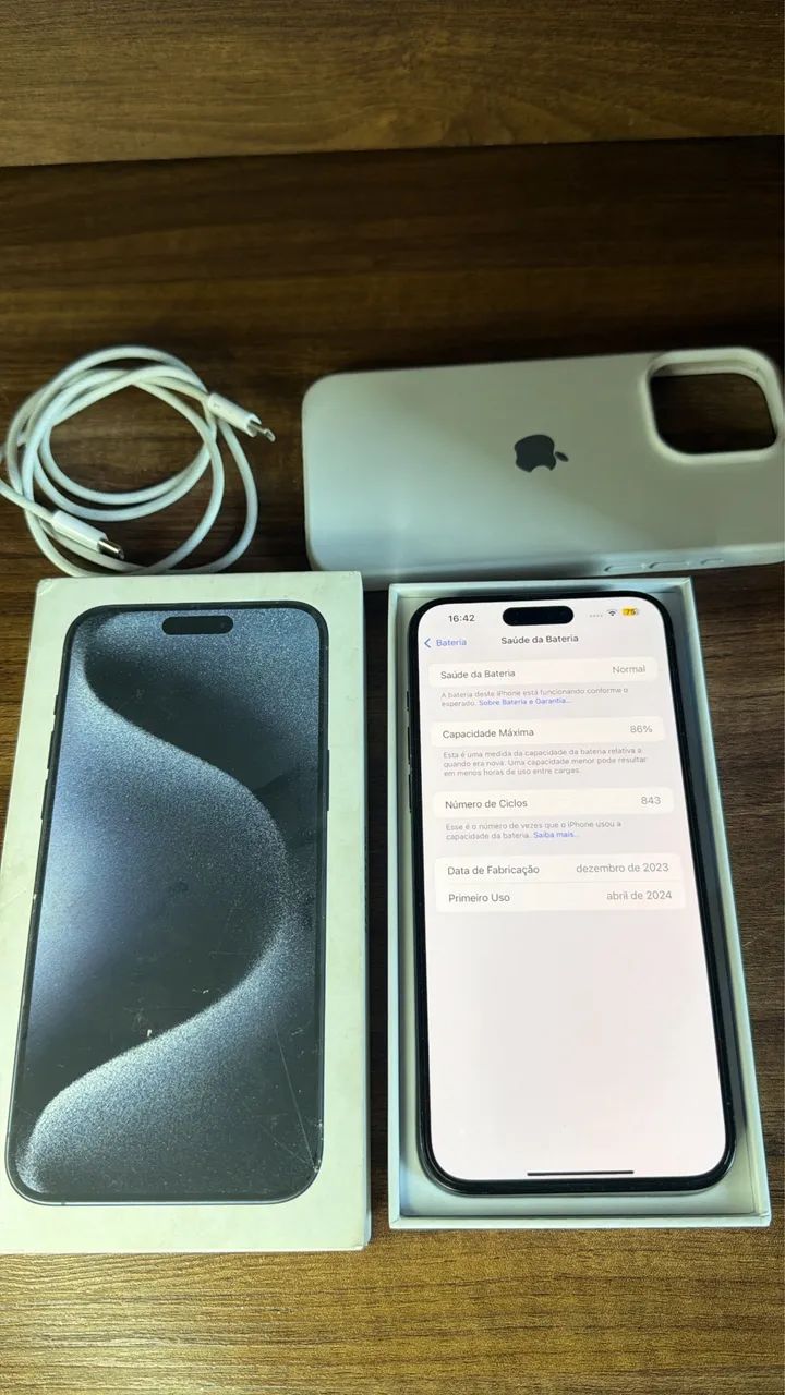iPhone 15 Pro Max 256Gb 86% Original, Impecável - Celulares e