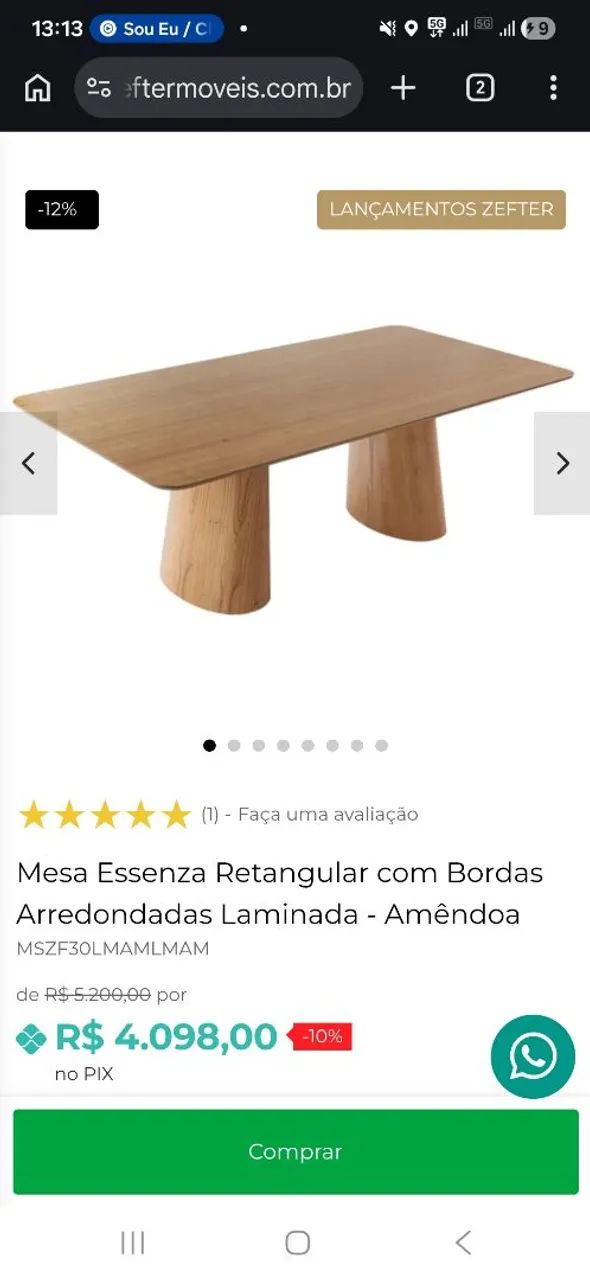 Mesa Templo em madeira 2,20 x 1,10 - Foto 2