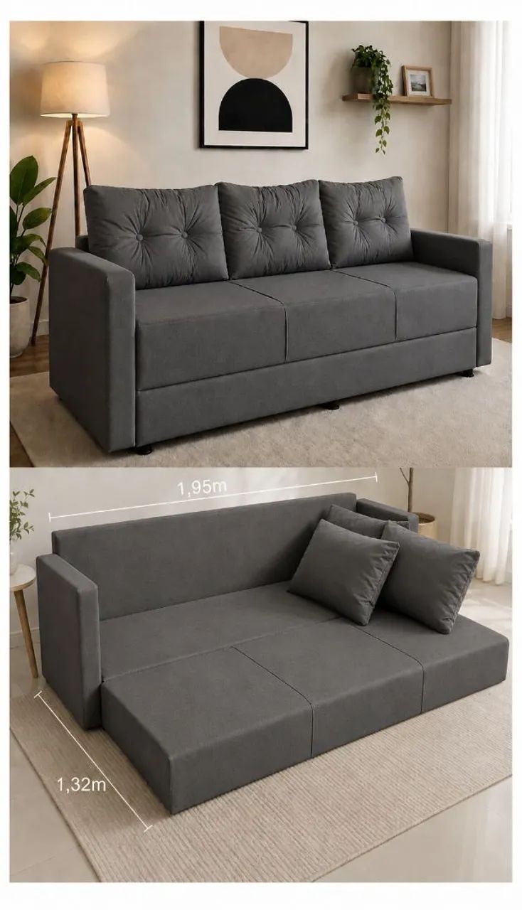 SOFÁ CAMA Casal, preço de fábrica! Lindas cores