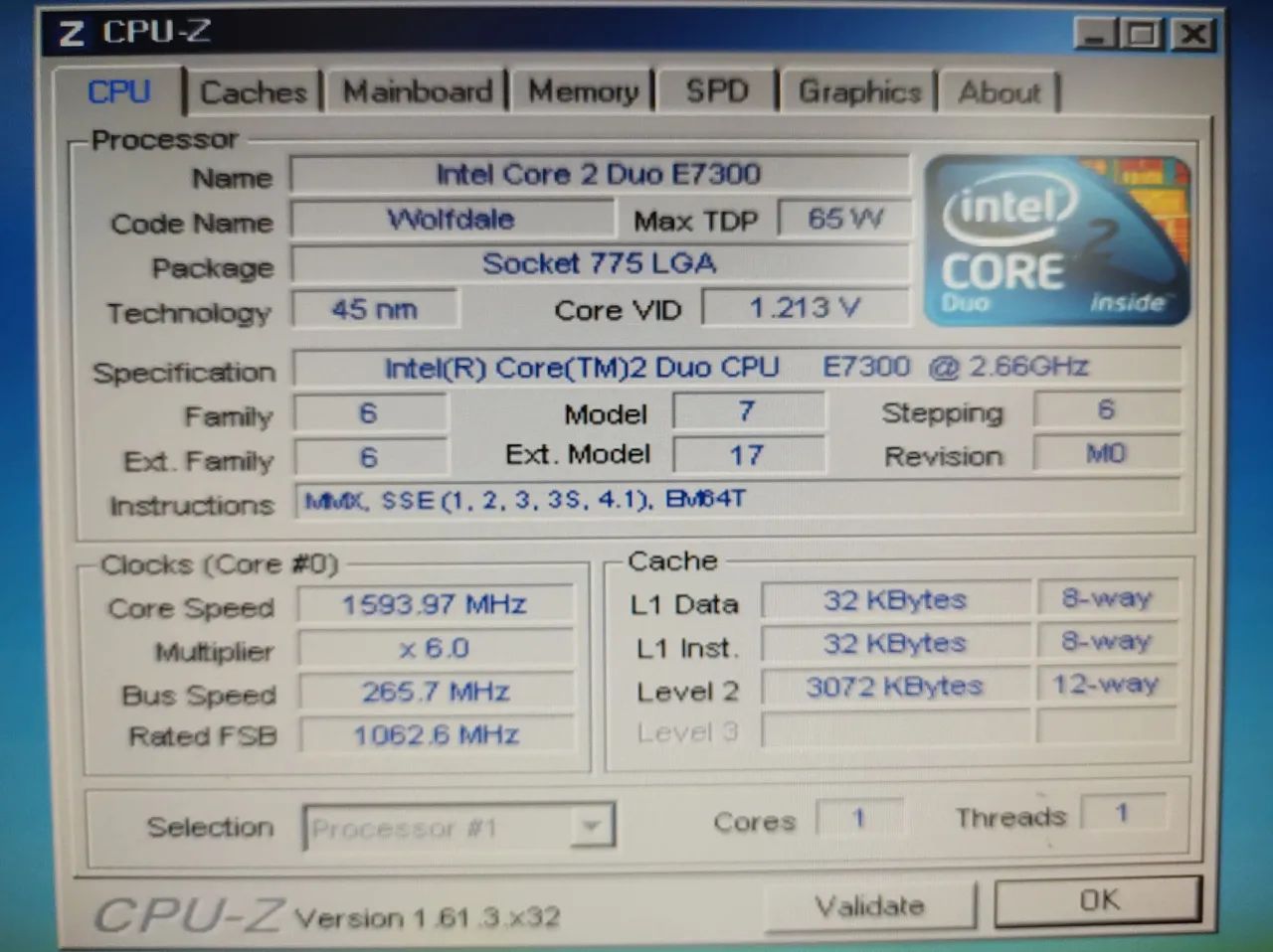 Processador Intel Core 2 Duo E7300 2.66GHz LGA775 Testado CPU-Z Retro - Foto 3