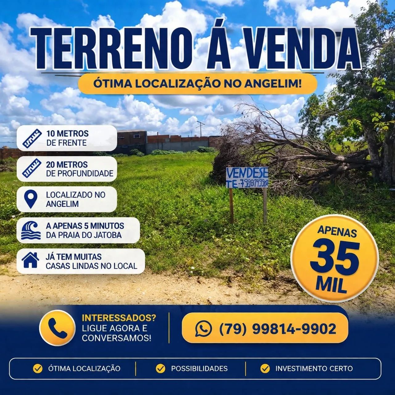 VENDO UM TERRENO NO JATOBA BARRA DOS COQUEIROS 