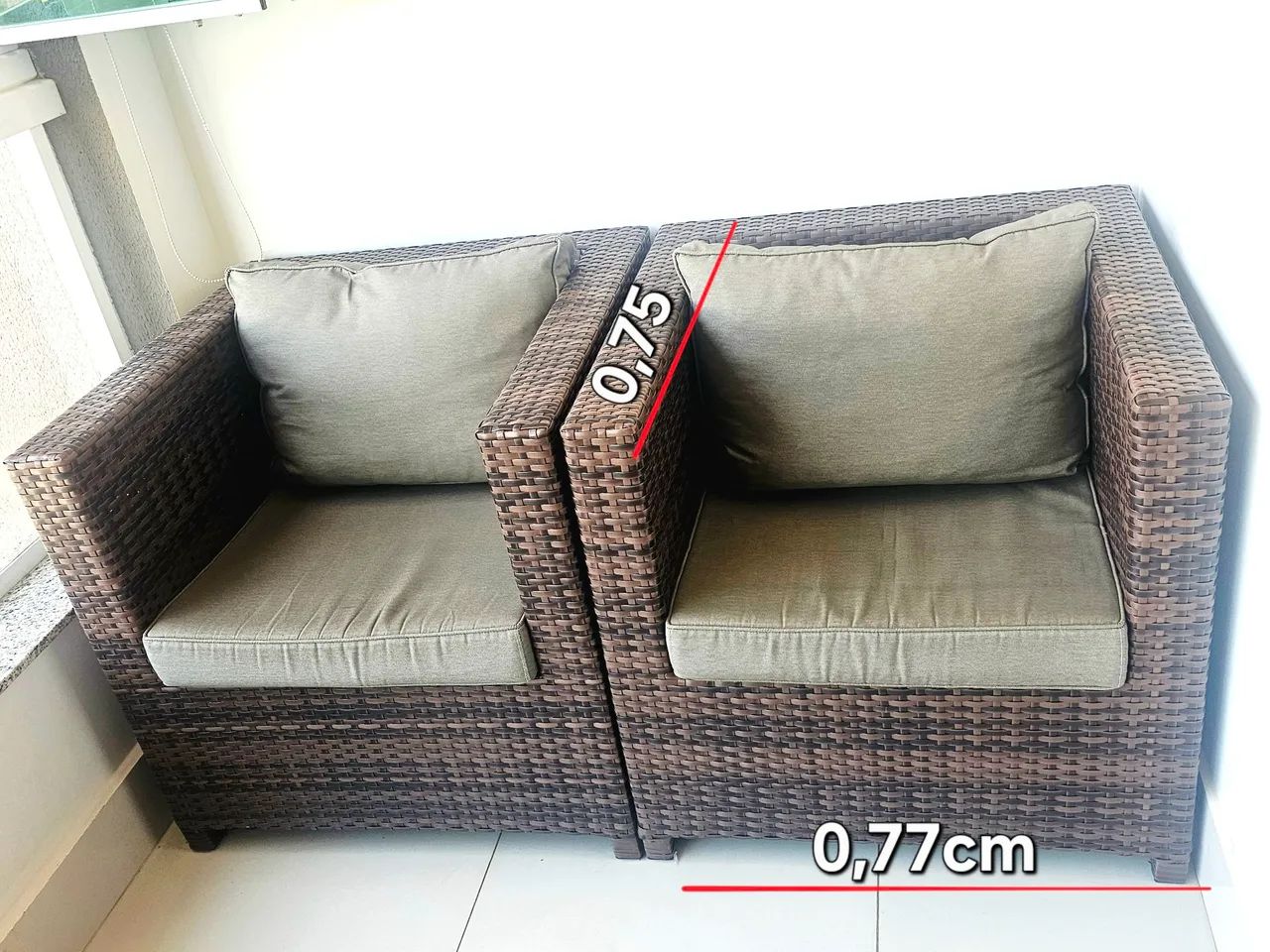 2 poltronas de fibra sintética Junco. Perfeito estado - Foto 4