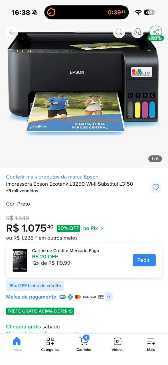 Impressora Epson Ecotank L3150