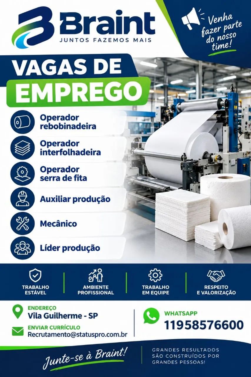 Vaga Emprego vila Guilherme 
