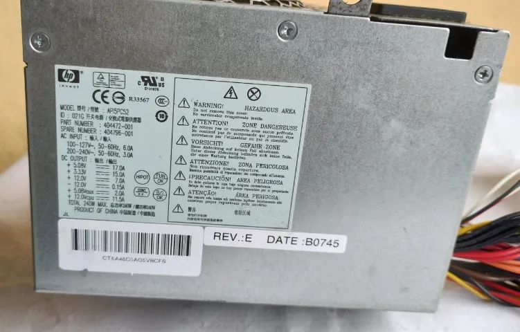 Fonte de alimentação para PC HP API5PC52 240W - Usada   