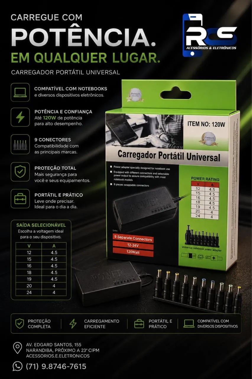 Carregador Universal para Notebook