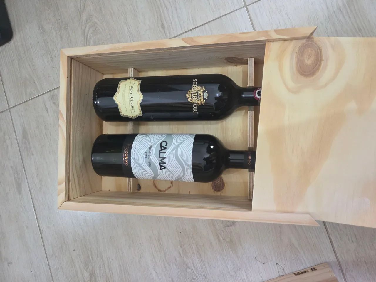 Caixa de madeira 2 vinhos