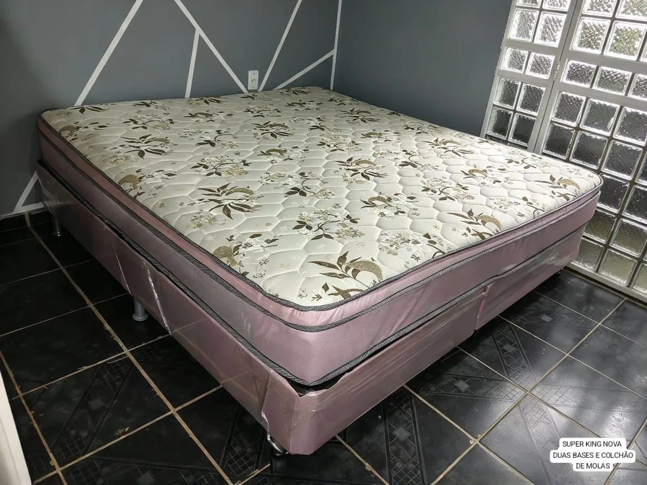 Cama super King Duas Bases E Colchão De Molas  - Foto 2