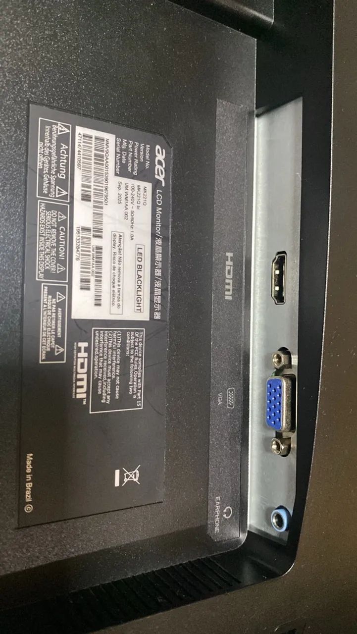 Monitor Acer MK221QI 21,4 polegadas  - Foto 4