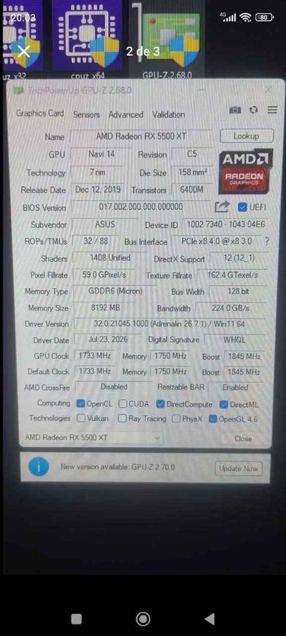 Rx 5500xt 8gb oc R$ 920,00 pra sair hj - Foto 3