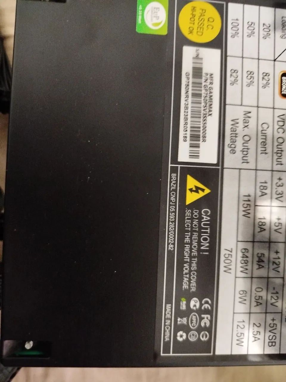 Fonte Pc gamemax GP 750w 80 plus bronze - Foto 3