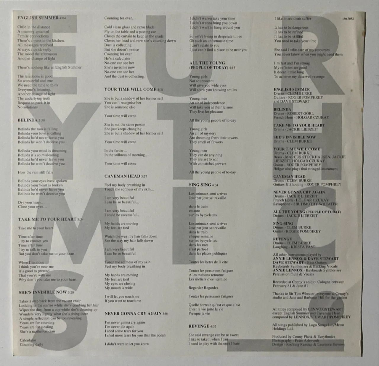 Eurythmics - In The Garden (LP) - raridade - Foto 3