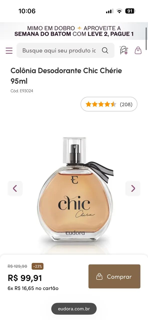 Perfume Chic Chérie Eudora - Foto 2