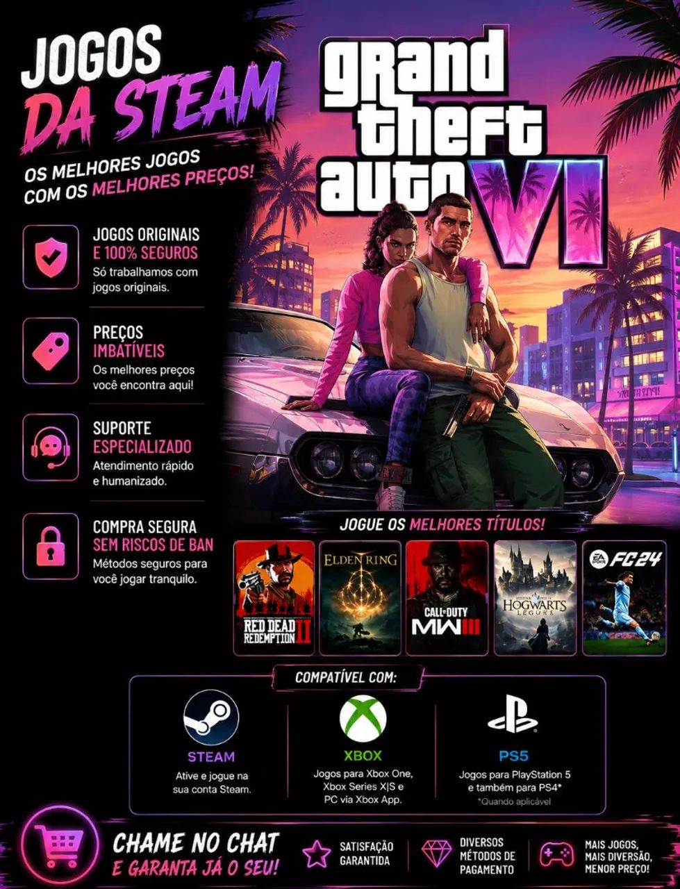 Jogos steam, Xbox, PlayStation 