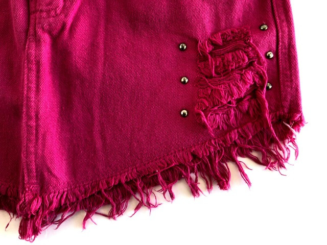 Saia jeans curta rosa - Foto 4